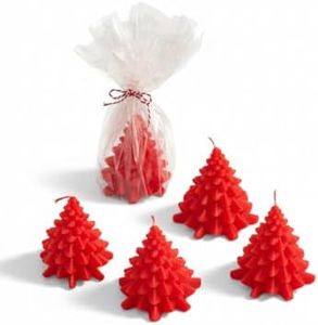 20 pcs Christmas Tree Candle Gifts | Christmas Candle Clients Gifts | Christmas Candle Favors in Bulk | Christmas Candle Employee Gifts (Red)