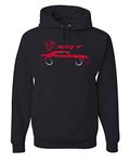 Tee Hunt Dodge Challenger SRT Demon Hoodie American Muscle Car Hemi Sweatshirt, Black, XX-Large