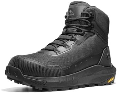 NORTIV 8 Composite Toe Boots for Men ASTM F2413-24 Safety Work Boots Lightweight Anti-Fatigue Non-Slip with Zipper for Warehouse Construction, Terrascope-nano,Size 8.5,Black,Terrascope-nano
