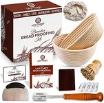 UNI-THGHT Sourdough Proofing Basket Set of 2-9 & 10 Inch Bread Proofing Basket - Round and Oval Banneton Proofing Basket with Sourdough Tools - Gift for Bakers