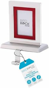 BIRDROCK HOME Christmas Stocking Holders for Mantle - Weighted Metal Hanger for Stockings & Holiday Decor - Sturdy Metal Hook for Fireplace, Staircase & Shelf - Non-Scratch Base - Photo Frame