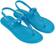 Ipanema Glossy Womens Sandals - Thong Sandals for Women, Womens Sandal, Comfy Sandals, Flat Sandals for Women Jelly Sandals, Adjustable Back Strap, Water Resistant, Blue/Transp Blue, 8