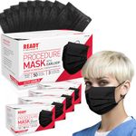 Ready First Aid Face Masks- Black Procedure Masks - Medical Masks - Surgical Masks - ASTM Level 3, 3-Ply Construction, 200 Pieces - Black