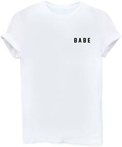 YITAN Women Summer Graphic Funny Tee Leisure T Shirt White Large