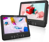 WONNIE 10.5 Inch DVD Player Portable Car Two Monitors Player with Powerful Stereo Speakers, 1024 * 600 HD Headrest Mount Dual Screen, USB/SD/AV IN & Out (2 DVD Players)