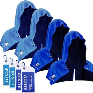 CSITE 4 Pack Cooling Hoodie Towels for Neck and Face, UPF 50 Sun Protection & Instant Cooling, Ice Towels for Hot Weather, Soft Breathable Towel for Sport, Work Out, Gym, Camping & More Activities