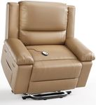 GarveeHome Oversized Wide Power Lift Recliner Chair - Heat and Massage, Faux PU Leather, Adjustable Back and Legs, Electric Lift Chair Designed for The Elderly and People with Mobility impaired