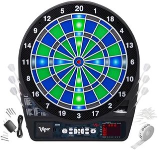 Viper Ion Electronic Dartboard, Illuminated Segments, Light Based Games, Green and Blue Segment Colors, Ultra Thin Spider to Increased Scoring Area