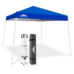 EAGLE PEAK 3m x 3m Slant Leg Pop-up Canopy Tent Instant Outdoor Canopy Easy Set-up Folding Shelter (Blue)