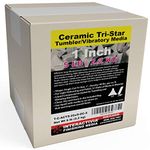 1” Ceramic Angle-Cut Tri Star Tumbling and Vibratory Media 4.7 lbs / 2.1 kg | Includes (Clean, Dry and Store) Mesh Bag | for use in Vibrating Tumbler or Rotating Tumblers