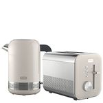 Breville Cream Kettle & Toaster Set | High Gloss Collection | with 1.7L Fast-Boil 3KW Kettle and 2-Slice Toaster featuring High Lift | Cream & Stainless Steel [VKT153 + VTT967]