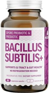 Bacillus Subtilis Spore Based Probiotic — High Potency Strain with Prebiotic for Balanced Belly | Daily Gut Health & Microbiome Support for Family | 6 Billion CFU Per Day | 90 Vegetarian Capsules