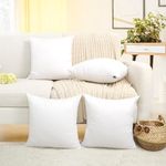 Coddsmz 4 Pack Decorative 100% Cotton Pillow Covers 16x16 Inch Square Cushion Cover Solid Throw Pillowcase for Home Bed Sofa (Pure White, 4 Pack-16 x 16/40x40cm)