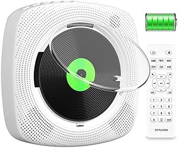 KOVCDVI Reproductor de CD Portátil con Bluetooth y Batería Recargable de 4000mAh Cubierta Antipolvo Altavoces Reproductore CD con Control Remoto Despertador Radio FM Admite Reproducción para USB y AUX