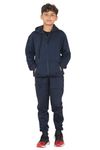 Grunge Wear® Kids Girls Boys Plain Tracksuit Back to School - Children Pe School Zipper Hoodie Top Bottom Jogging Suit (Navy, 7-8 Years)