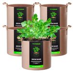 VIVOSUN 5-Pack 3 Gallon Grow Bags Heavy Duty 300G Thickened Nonwoven Plant Fabric Pots with Handles Tan