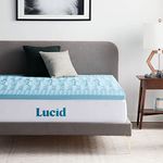 LUCID 2 Inch Gel Memory Foam Plush - Cooling Targeted Convoluted Comfort Zones Mattress Topper - King