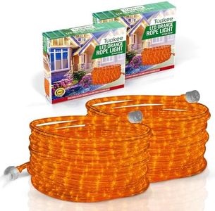 Tupkee LED Rope Light Orange - for Indoor and Outdoor use, 24 Feet (7.3 m) - 10MM Diameter - 144 LED Long Life Bulbs Rope Tube Lights - Pack of 2