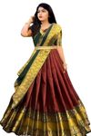 SHAVIDR ENTERPRISE New Designed South Indian Lehenga Choli For women And Girls-Kumkum. (Free Size, maroon-green)