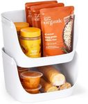 YouCopia ShelfBin Stacking Pantry Bins, 2-Pack, Stackable Storage Basket Organizers for Kitchen and Cabinet Organization