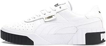 PUMA Women's Cali Sneaker, White/Black, US 6