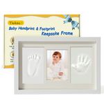 Yiukou Baby Handprint Footprint Makers Kit Keepsake Photo Framed Pictures for Newborn Baby Gifts, Personalized Baby Milestone Gift, Memory Picture Frames for Baby Registry, Nursery Decor