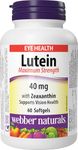 Webber Naturals Lutein 40 mg, 60 Softgels, Extra Strength Eye Support Supplement with Zeaxanthin
