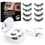 Magnetic Eyelashes, Natural Look Magnetic Eyelashes with No Eyeliner & Glue Needed, Reusable Magnetic Eyelashes with Applicator, Easy to Wear and Remove