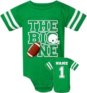 NEW by CPOJ, Personalized front back options. The Big One Birthday, for first year down baby football jersey styled shirts & bodysuits, custom # & wording, matching tshirts mom dad family avvailable