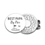 Papa Gifts from Grandson Golf Ball Marker Hat Clip Golf Accessories for Men First Time Dad Birthday Gift Best Papa Ever Papa Gift for Fathers Day Best Papa by Par Christmas First Fathers Day