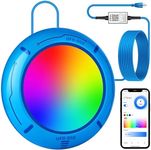 Above Ground Pool Lights with APP Control 20W RGB Dimmable LED Pool Lights with Suction Cups and Built-in Magnets 12V Underwater Pool Light for Above ground Inground Pools IP68 Waterproof 28FT Cord B