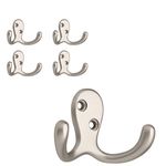 Franklin Brass FBDPRH5-MN-C Double Prong Robe Hook in Matte Nickel, (5-Pack)