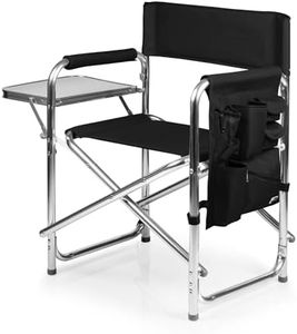 Picnic Time ONIVA - a Brand - Sports Chair with Side Table, Beach Chair, Camp Chair for Adults, (Black)