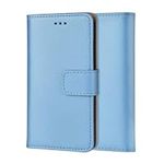 Genuine Leather Bookcase for iPhone 5-5S/SE 4.0'(2016 version NOT SE2) Premium authentic Genuine Leather case with Magnetic, Kickstand, Cash & Card Slots Stockproof (Blue)