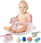 TOSGN Baby Bath Seat for Babies 6 Months & up,3 Baby Bath Toys, Non-Slip Baby Bath Seat, Safe & Comfortable Baby Bath Support, Pink