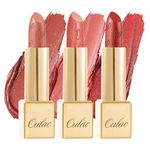 OULAC Metallic Shine Lipstick, Orange Lipstick Set Glitter Long Lasting Lipsticks, High Impact, Ultra Hydrating Lip Color,Vegan & Cruelty-Free, Full-Coverage Lip 4.3 g*3 (Orange Set）