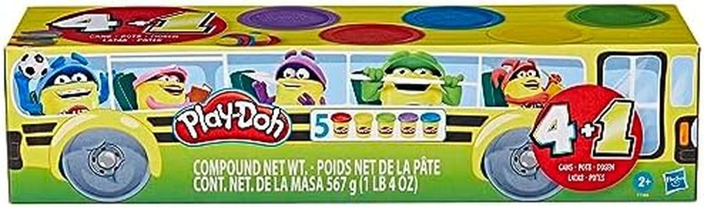 Play-Doh Hasbro, Torna a Scuola, Giochi di Halloween per Bambini da 2 Anni in su, Confezione da 5 vasetti da 112 g di Pasta modellabile atossica, Giocattolo per Le attività artistiche e manuali