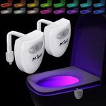 MIEFL Toilet Light Motion Sensor Activated, 16 Colors Changing LED Glow Bowl, Inside Toilet Night Lights for Bathroom, Smart Potty Light Funny Ideal Gift for Dad Teen Boys Girls Men Women-Shield Shape