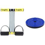 SUREFIT Tummy Trimmer Double Spring with Twister Exerciser Combo Pack | Dual Resistance Ab & Core Trainer with Waist Twister for Full Body Workout | Home Fitness Equipment for Men & Women | Strengthen Abs, Core, and Upper Body