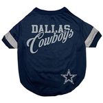 NFL Dallas Cowboys T-Shirt for Dogs & Cats, Medium. Football Dog Shirt for NFL Team Fans. New & Updated Fashionable Stripe Design, Durable & Cute Sports PET TEE Shirt Outfit