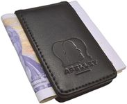 Apelley Genuine Leather Money Clip Magnetic, Cash Business Card Holder Strong Magnet, for Men Women Black