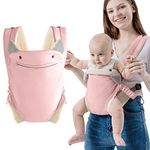 SERAPHY Baby Carrier with Pocket, 4-in-1 Easy to Wear Ergonomic Adjustable Breathable Carrier Slings, Perfect for Newborn to Infants up to 15KG Toddlers - Pink