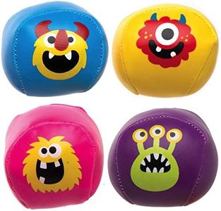Baker Ross AX273 Monster Bunch Mini Soft Ball - Pack of 6, Juggling Balls for Kids, Ideal for Kids Party Bags and Stocking Fillers, Great for Outdoor or Indoor Use