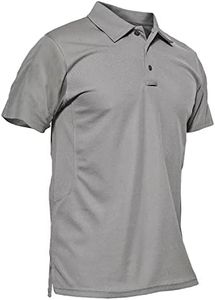 MAGCOMSEN Work Shirts for Men Golf Shirts Fishing Shirts Casual Shirts Quick Dry Shirts Golf Polo Shirts Light Grey XXL
