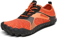 NORTIV 8 Unisex-Child Quick Dry Lightweight Barefoot Outdoor Athletic Water Sports Shoes, Orange/Black - 3 Little Kid (Aqua-k1)