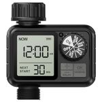 Xtsuen Water Timers for irrigation, Hose Timer with Rain Delay/Automatic & Manual Mode, Sprinkler Timer for Garden IPX5 Waterproof/Large Screen LCD Display