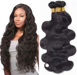 Brazilian Virgin Hair Body Wave Bundles 3Pcs Brazilian Hair Weave Bundles 100% Natural Black Human Hair Bundles Extension(16 18 20)