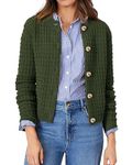 PRETTYGARDEN Women's Fall Cardigan Sweaters Casual Long Sleeve Open Front Button Down Trendy Jackets Outerwear (Army Green,Medium)