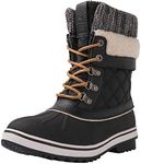 GLOBALWIN Women's Waterproof Winter Boots Snow Boots For Women, 1910 Black, 9