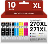 ALLWORK PGI270XL CLI271XL Compatible Ink Cartridges Replacement for Canon PGI-270XL CLI-271XL Works with Canon PIXMA MG5720 MG5721 MG5722 MG6820 MG6821 MG6822 TS6020 TS5020 10 Pack
